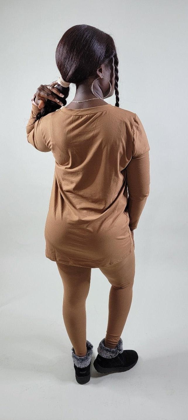Modern Microfiber Top and Leggings Set - girlsdomot