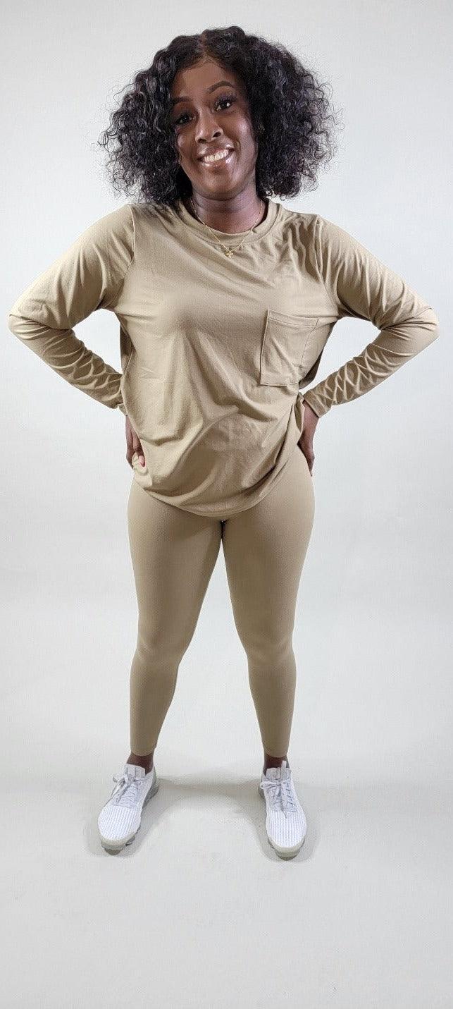 Modern Microfiber Top and Leggings Set - girlsdomot