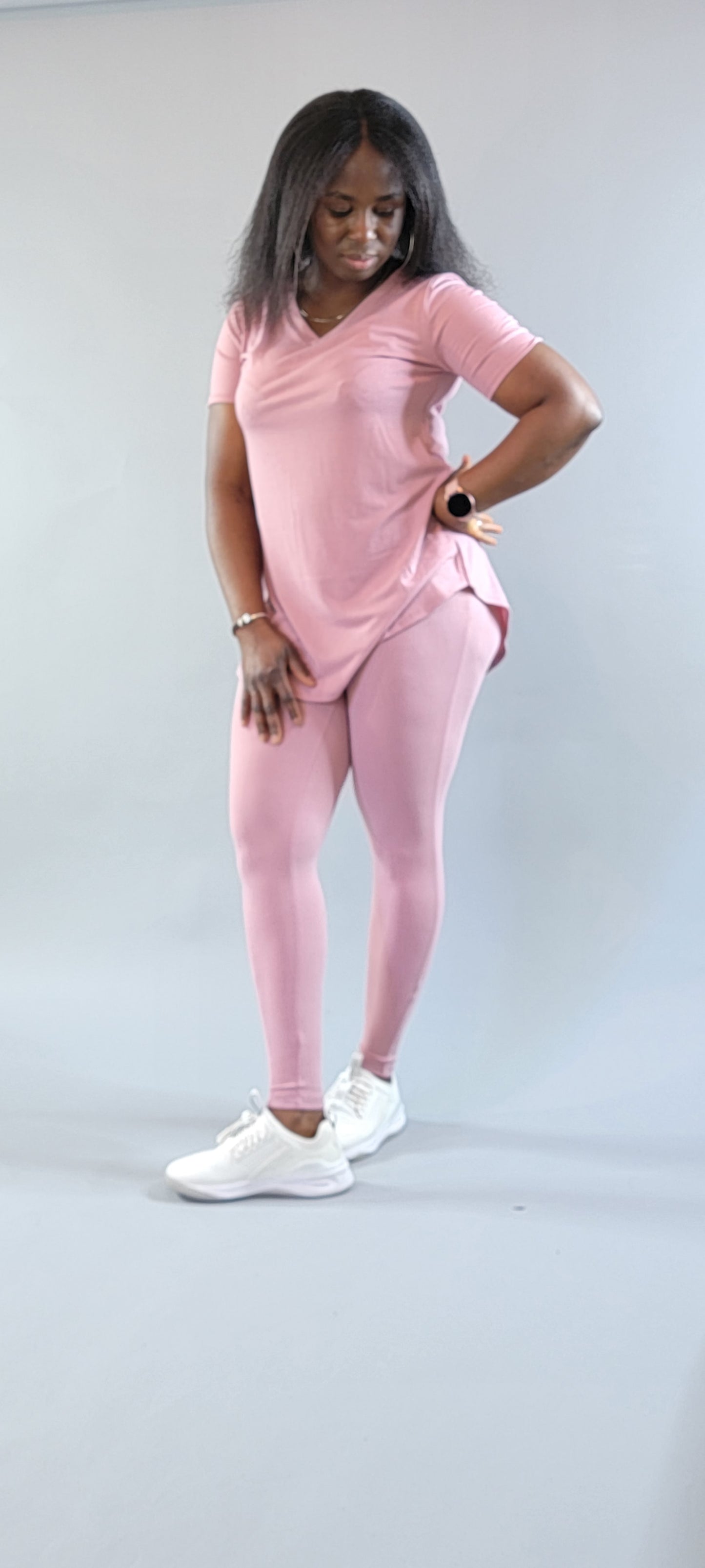 Premium top and microfiber wide waistband legging set