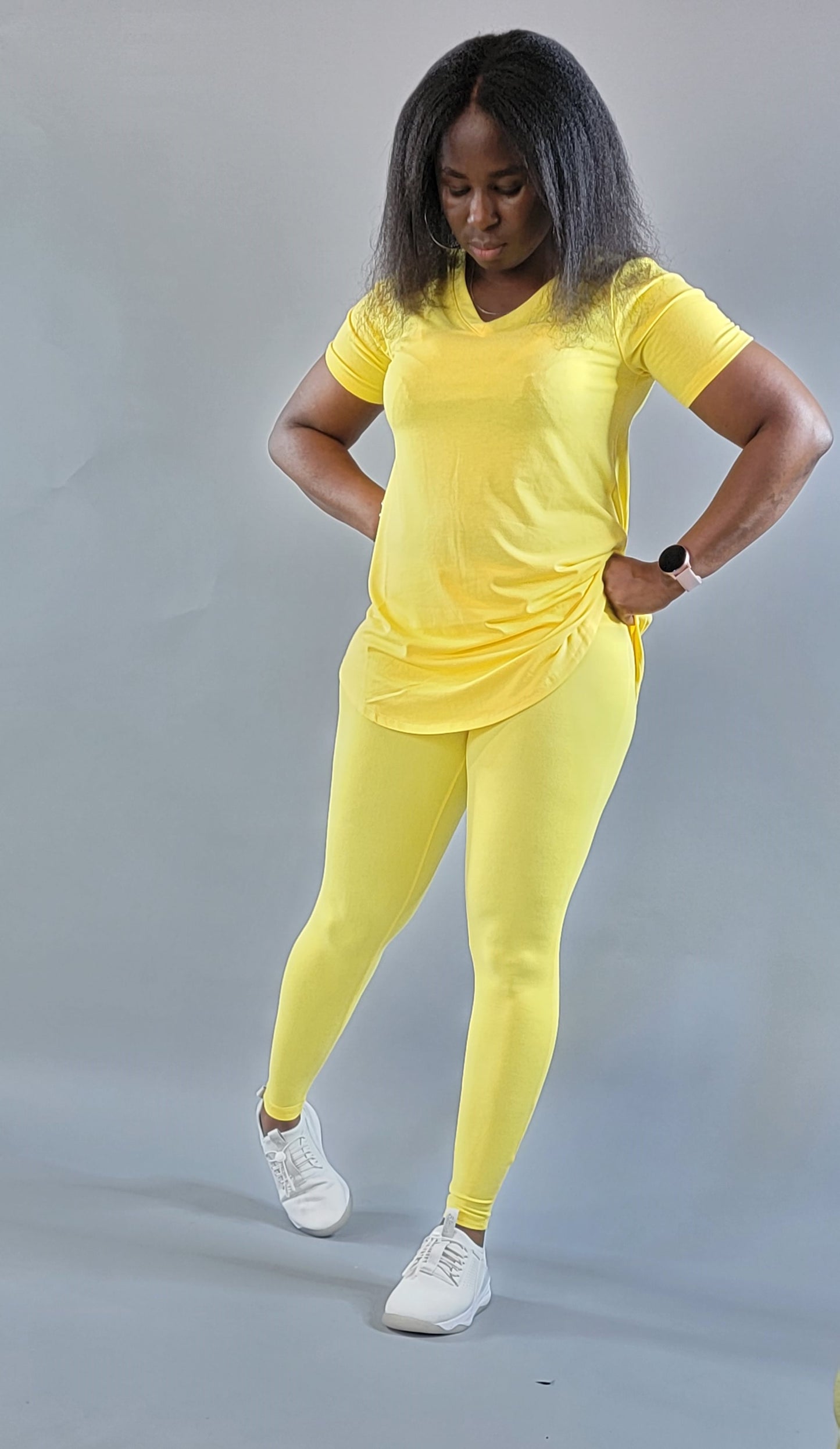 Premium top and microfiber wide waistband legging set
