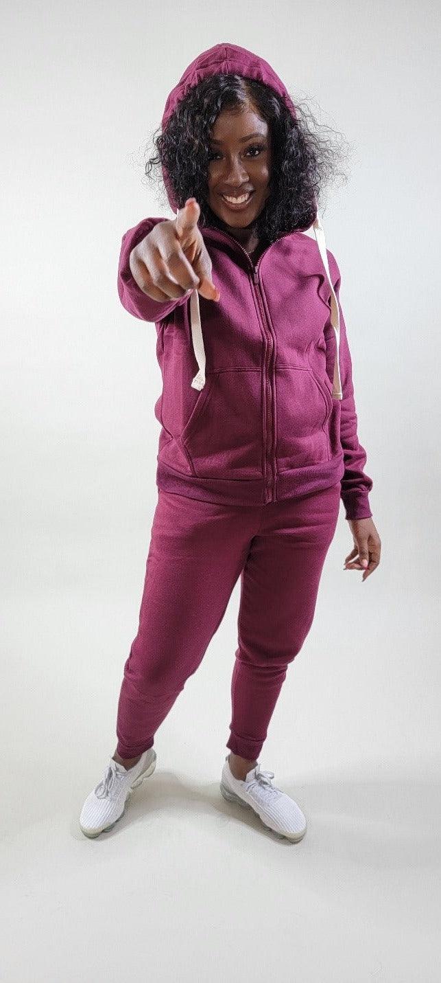 Cozy Chic Zipper Hoodie and Jogger Combo - girlsdomot