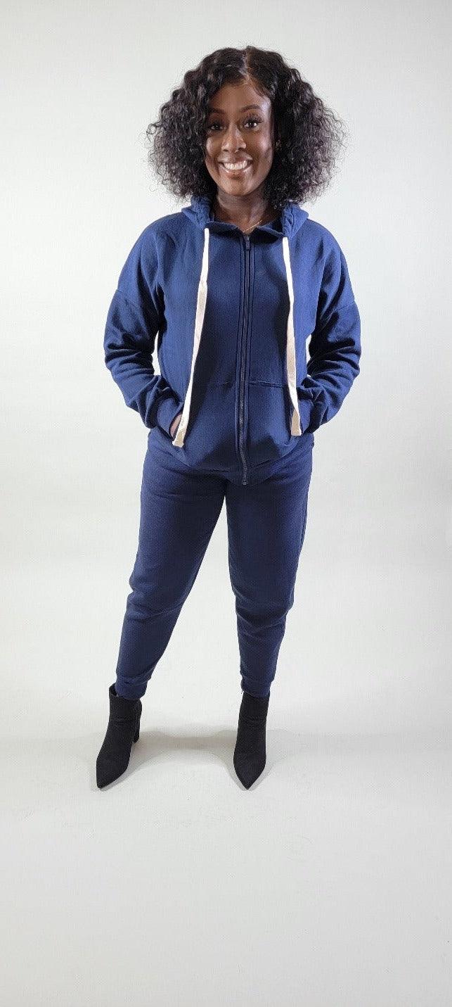Cozy Chic Zipper Hoodie and Jogger Combo - girlsdomot