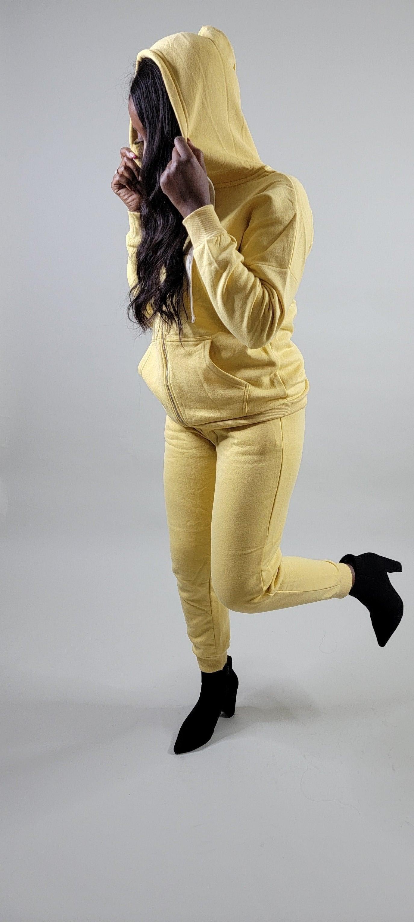 Chic Soft Sweat Jacket and Pant Set - girlsdomot