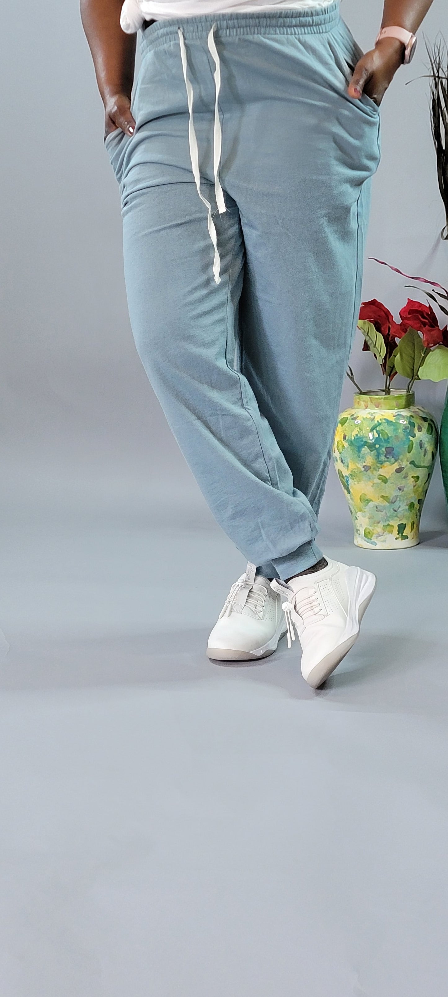 French Terry Drawstring Joggers With Pockets