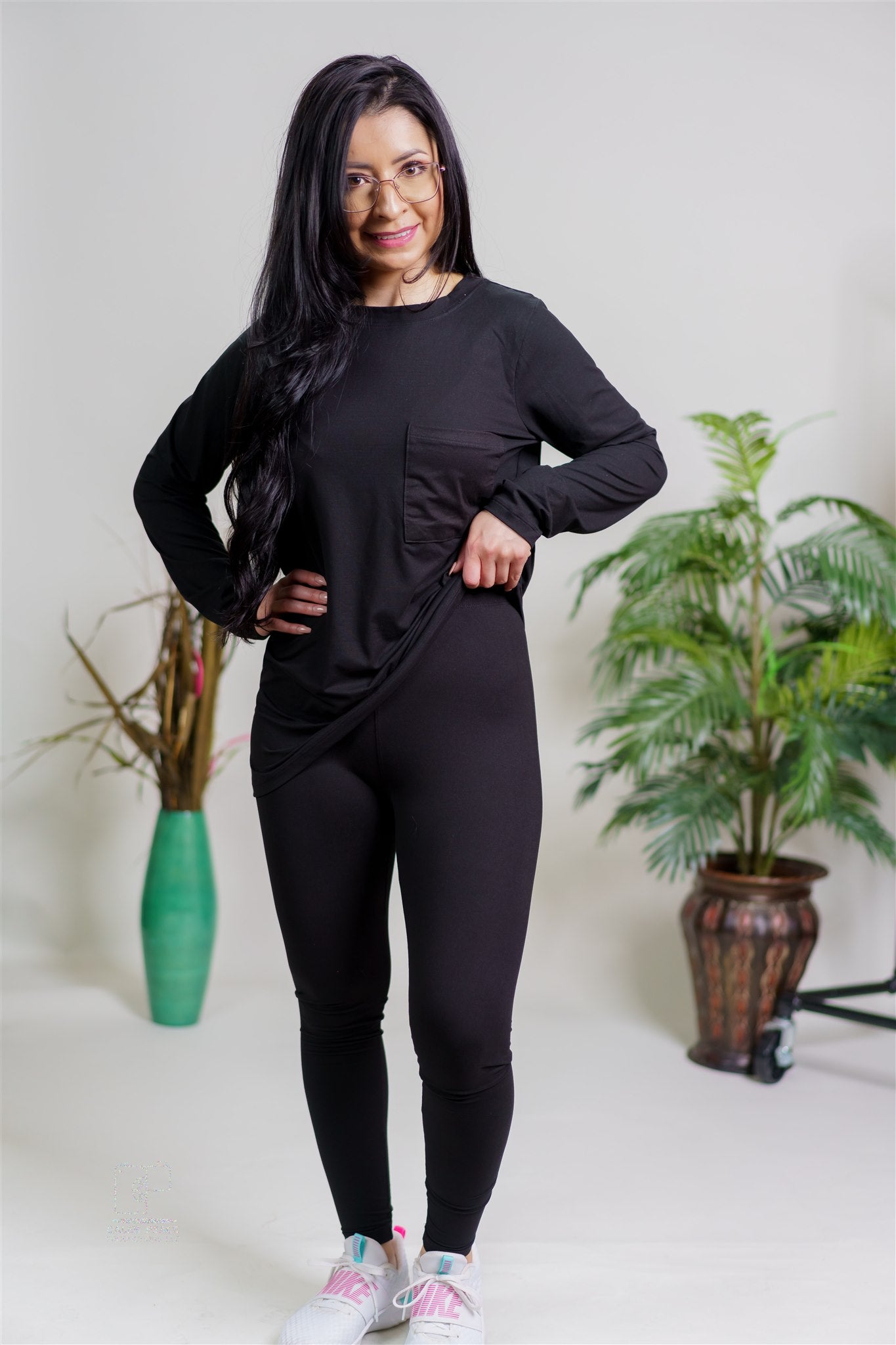 Modern Microfiber Top and Leggings Set