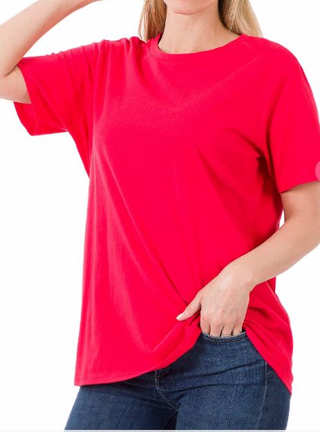 Casual Chic Cotton Round Neck Tee