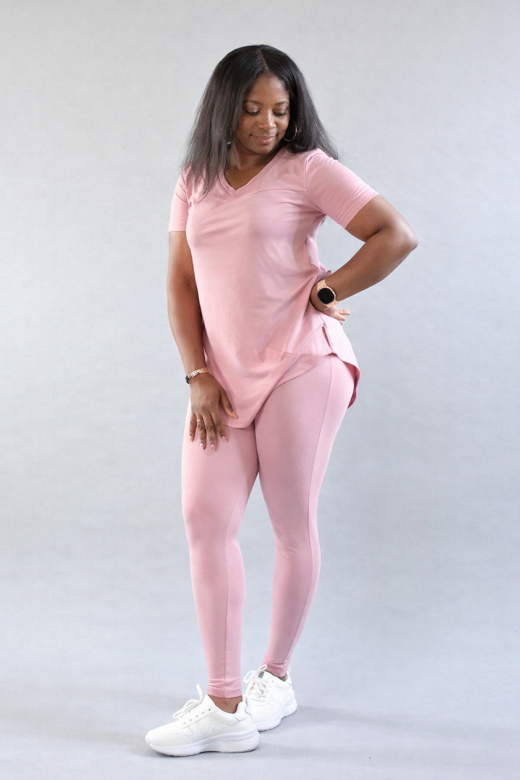 Premium top and microfiber wide waistband legging set