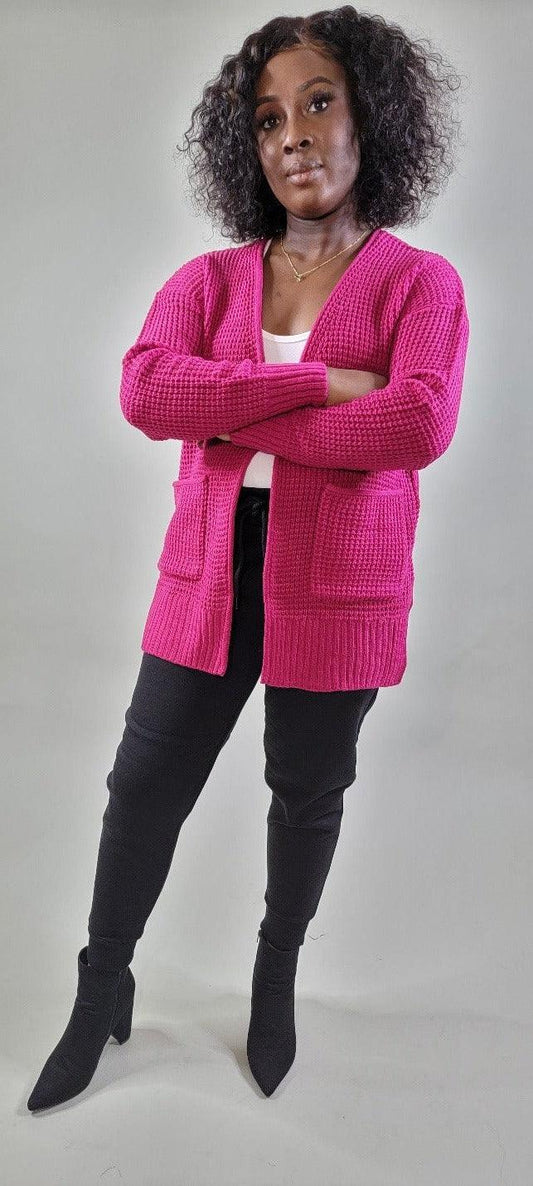 Pretty Cable-Knit Open Cardigan Sweater - girlsdomot