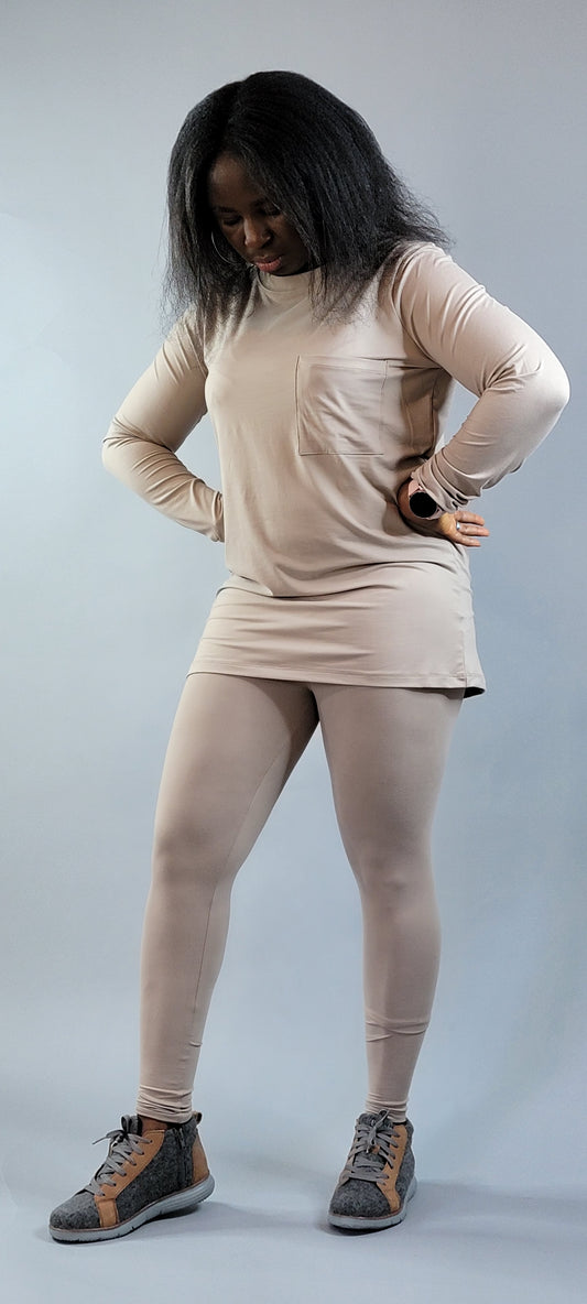 Modern Microfiber Top and Leggings Set