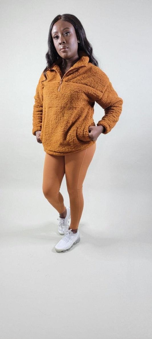 Cozy Sherpa Pullover with Side Pockets - girlsdomot