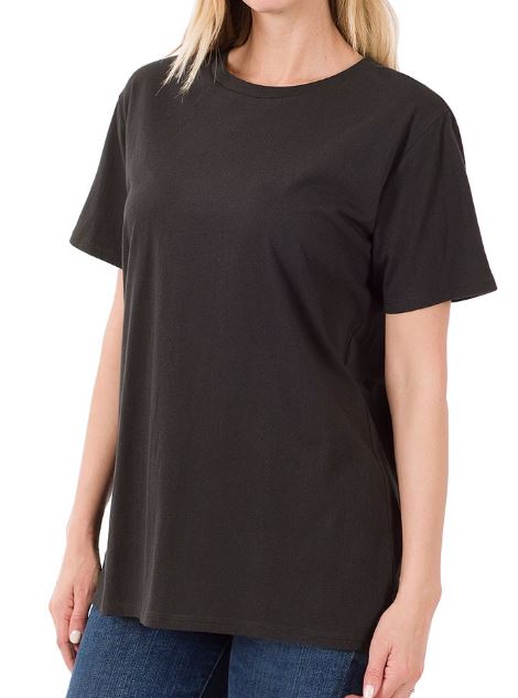 Casual Chic Cotton Round Neck Tee