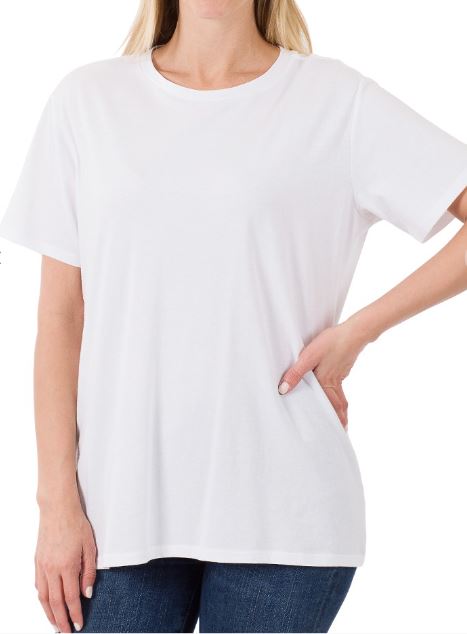 Casual Chic Cotton Round Neck Tee